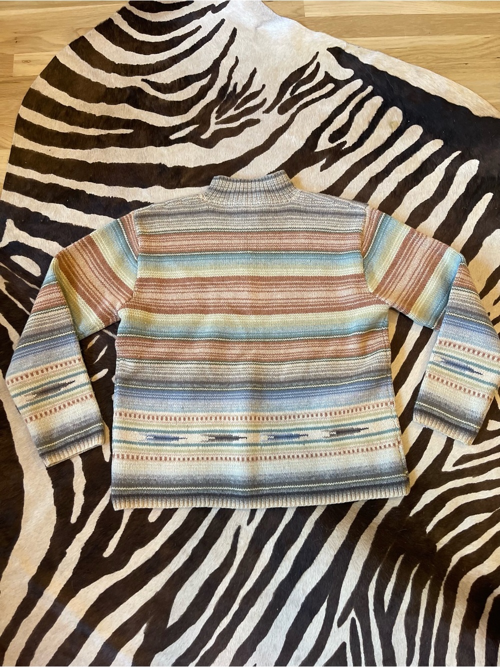 Ralph Lauren Rate Vintage Southwestern Stripe Mock Neck Sweater - Picture 6 of 7